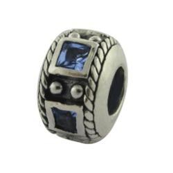 Sterling Silver CZ Round Bead