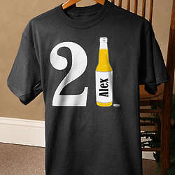 Personalized Men's 21st Birthday Beer T-Shirt
