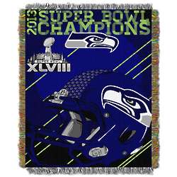 Seattle Seahawks Super Bowl Championship Tapestry Throw
