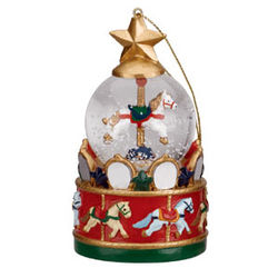 Mini Carousel Horse Musical Snow Globe Ornament