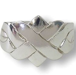 4 Band X Style Sterling Silver Puzzle Ring