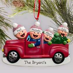 Personalized Family Truck Ornament