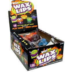 24 Halloween Wax Lips in Display Box