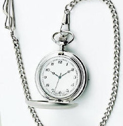 Personalized Brushed Silver Pocket Watch