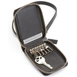 RFID Leather Zip Key Wallet