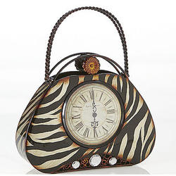 Zebra Hand Bag Clock