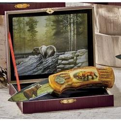 Personalized Wildlife Bear Collector's Knives