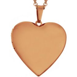 Rose Gold Polished Stainless Steel Heart Locket
