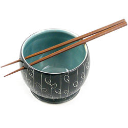 Handmade Pottery Rice and Noodle Bowl