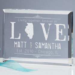 Personalized Romantic State of Love Plaque