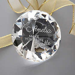 Make Your Life Sparkle Engraved Diamond Paperweight