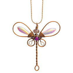 Brass Wire Dragonfly Necklace