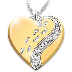 Footprints in the Sand Engraved Granddaughter Heart Necklace