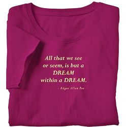 Dream Within A Dream Poe Quote Lounge Shirt