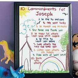 Personalized Kid's Ten Commandments Plaque