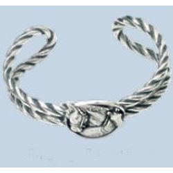 Pewter Horse Cuff Rope Bracelet
