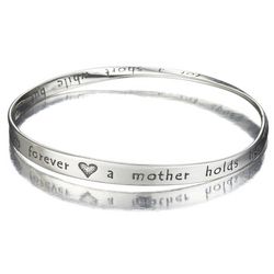 Sterling Silver Mothers Love Forever Mobius Bangle Bracelet