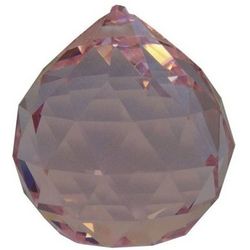 Hanging Multi-Faceted Pink Crystal Ball