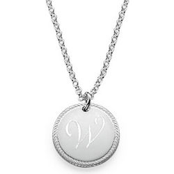 Sterling Silver Circle Initial Necklace