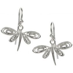 Vintage Style Sterling Silver Dragonfly Earrings