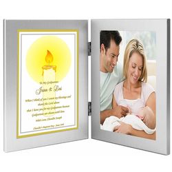 Godparents Poem with Candle Graphic and Photo Frame