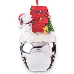 Snoopy in Santa Hat and with Doghouse Christmas Ornament