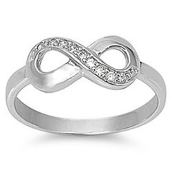 Personalized High Polish Sterling Silver Infinity Ring