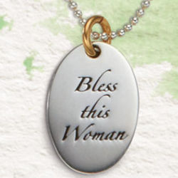 Engraved Bless This Woman Pendant