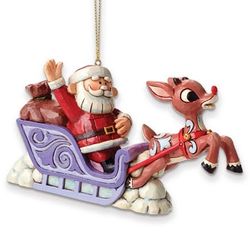 Rudolph and Santa Leading the Way Ornament