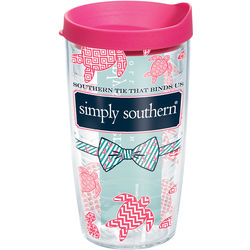 Simply Southern Turtle Bow Tie Wrap with Lid 16-Ounce Tumbler