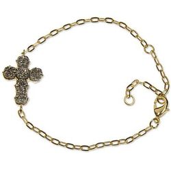 A Radiant Faith Gold-Plated Drusy Agate Cross Bracelet
