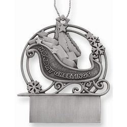 Santa's Sleigh Personalized Pewter Ornament