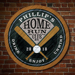 Personalized Home Run Club Bar Sign