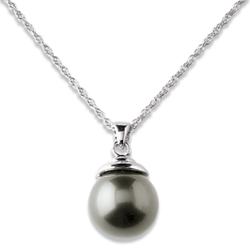 Sterling Silver Black Shell Pearl Pendant