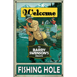 Personalized Vintage Fishing Hole Sign