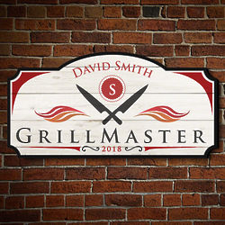 Personalized Official Grill Master BBQ Wall Sign