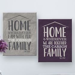 Personalized Home Is Together Canvas Art Print