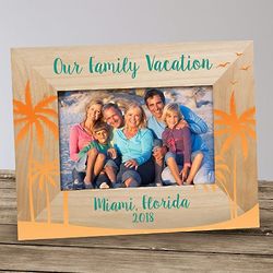 Personalized Palm Tree Family Vacation 4x6 Photo Frame