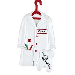 Dentist/Hygienist Lab Coat Personalized Christmas Ornament