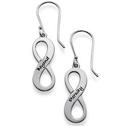 Engravable Infinity Earrings in Sterling Silver
