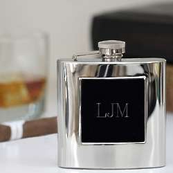 Shiny Stainless Flask with Black Accent