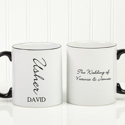 Personalized Bridal Brigade Wedding Coffee Mug with Black Handle