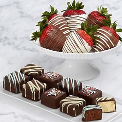 9 Birthday Cheesecake Bites & Half-Dozen Swizzled Strawberries