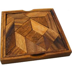 Complex Wooden Tangram Brainteaser Puzzle