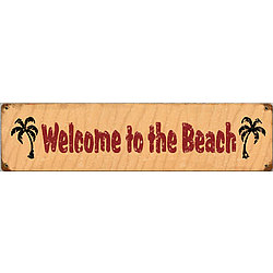 Welcome to the Beach Metal Sign