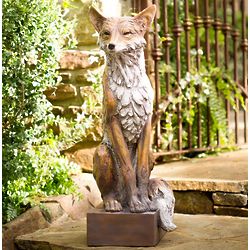 Lifesize Noble Fox Garden Statue
