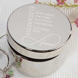 Personalized Romantic Couple's Infinity Trinket Box