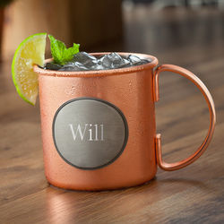 Copper-Plated Mug with Personalized Pewter Medallion