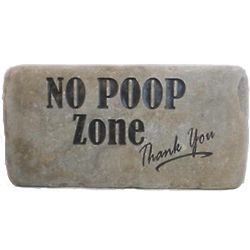 No Poop Zone Garden Rock