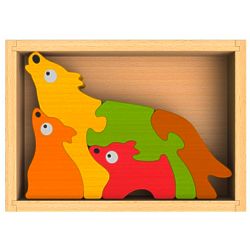 Children's Wolf Family Chunky Wooden Puzzle